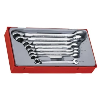 Image of Teng TT6508R Ratchet Combination Spanner Set Metric (8 Pieces)