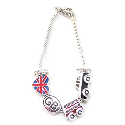 Image of StickyRico1 British Bracelet England Union Jack Taxi Bus Souvenir (Multi)