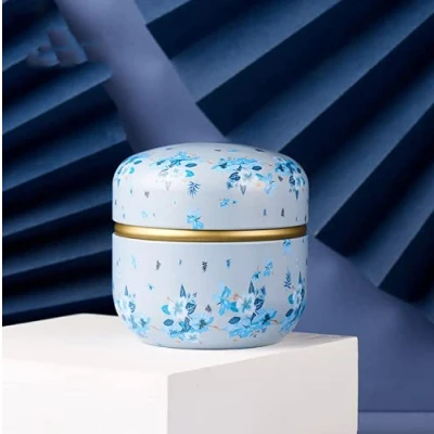 Image of Flower Design Mini Sugar Coffee Tea Tin Jar Metal Container Candy Sealed Cans Box (3)