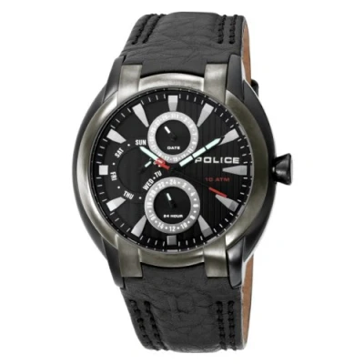 Image of Police Men&#039;s Watch 12534JSBU02 Analogue Leather Strap Quartz Movement Mineral Glass, Strap.