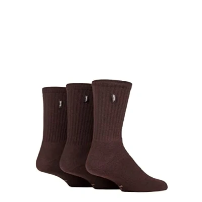 Image of 3 Pair Brown Urban Trail Cotton Sports Socks Men&#039;s 6 11 Mens Jeep