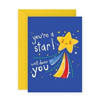 Image of Central 23 Well Done Card For Girl Or Boy &#039;You&#039;re A Star&#039; Congratulations Son Daughter Him Her Congrats Gift Men Women Comes With Fun Stickers