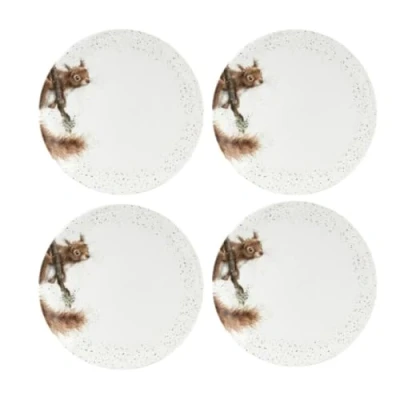 Image of Portmeirion Home &amp; Gifts WNPN4077 XB Dinner Plate Set of 4, Ceramic, Red