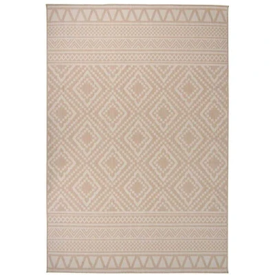 Image of vidaXL Outdoor Flatweave Rug 160x230 cm Brown Stripes
