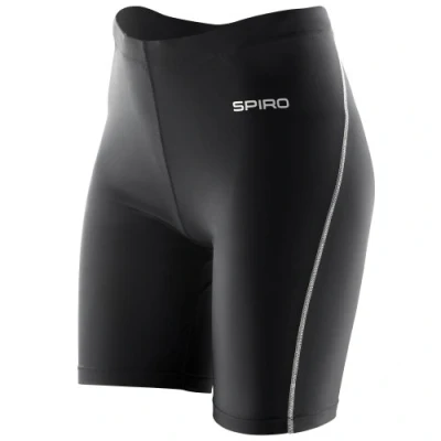 Image of Spiro Ladies/Womens Sports Bodyfit Performance Base Layer Shorts (M L) (Black)