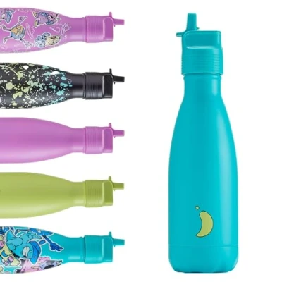 Image of Chilly&#039;s Kids Original Bottles 90% Stainless Steel BPA Free, Double Walled Vacuum Insulated Bottle For Cold and Hot Drinks 350ml Aqua