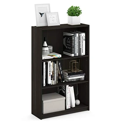 Image of Furinno JAYA Simple Home 3 Tier Adjustable Shelf Bookcase, Espresso