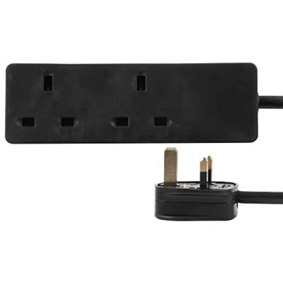 Image of PRO ELEC PELB1396 2 Gang Extension Lead, 1m, Black