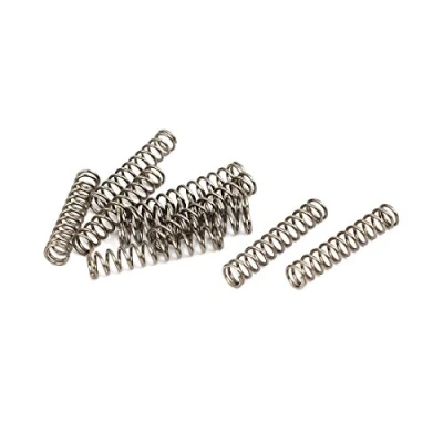 Image of sourcingmap Compression Spring,304 Stainless Steel,4mm OD,0.5mm Wire Size,20mm Free Length,Silver Tone,10Pcs