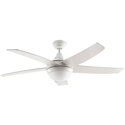 Image of Lindby ceiling fan with light Auraya, quiet, white, 130cm