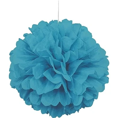 Image of Unique Party 63203 40cm Teal Tissue Paper Pom Decoration