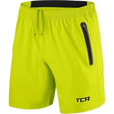 Image of TCA Elite Tech Lightweight Mens Running Shorts Men Gym with Zip Pockets Lime Punch, S