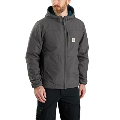 Image of Carhartt Men&#039;s Rain Defender Relaxed Fit Fleece Reversible Jacket, Night Blue Heather/Shadow, X Large