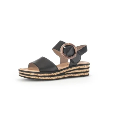 Image of Gabor Wedge sandals, Women&#039;s, Size: 5.5, Schwarz Leather