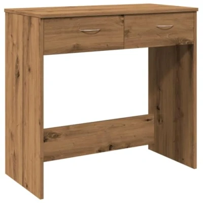 Image of vidaXL Desk Writing Table Computer/Study Table, Engineered Wood Artisian Oak, Compact Space Saving Design with Ample Storage Drawer for Bedroom/Office 80 cm Length