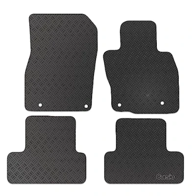Image of Carsio Rubber Car Mats For Mazda CX 60 2022+ Onwards Tailored Fit Floor Mat Set Complete Accessory Black Custom Fitted All Weather &amp; Heavy Duty, Anti Slip Backing with Clips