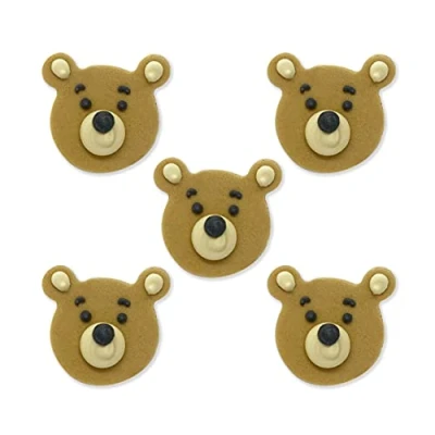 Image of Anniversary House Teddy Bear Face Sugarcraft Toppers, SF606, Brown