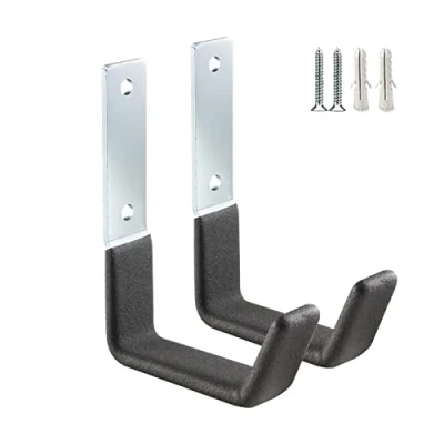 Image of PYBTOOL Utility Hooks for Garage Wall, Heavy Duty Storage Hooks, Garden Tool Organiser, Steel Wall Mounting (Small 9 x 12 cm)