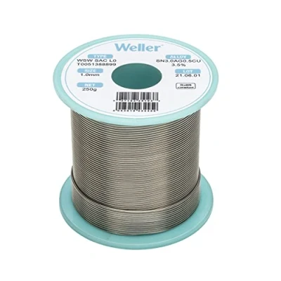 Image of Weller WSW SAC L0 (T0051388899) Lead Free Solder Wire, Ø 1.0mm, Alloy Sn96.5Ag3.0Cu0.5, Flux content 3.5%, 250g