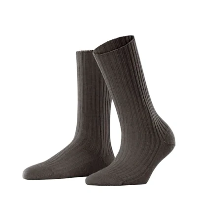 Image of FALKE Women&#039;s Cosy Wool Boot W SO Viscose Cashmere Plain 1 Pair Socks, Brown (Dark 5233) new eco friendly, 2.5 5