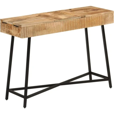 Image of vidaXL Dressing Table 105x35x75 cm Solid Rough Mango Wood and Iron