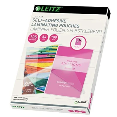 Image of Leitz iLAM 125 Microns A4 Self Adhesive Laminating Pouches (Pack of 100)