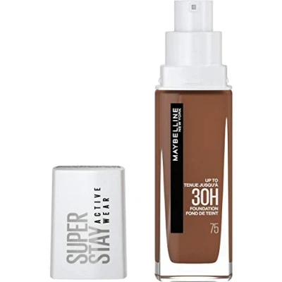 Image of Maybelline New York Long Lasting Liquid Foundation, Transfer Free, High Coverage, Superstay Active Wear 30 Hours, Shade: Mocha (75) ml