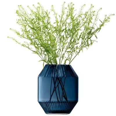 Image of LSA International Rotunda Vase H20cm Sapphire 1 Unit Mouthblown &amp; Handmade Glass RT09
