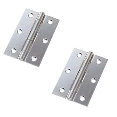 Image of Merriway BH03802 (2 Pcs) 75mm (3 inch) Bright Zinc Plated Steel Narrow Utilty Hinge Pack of 2 Pieces