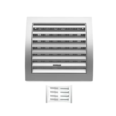 Image of H&amp;C Vent Silver Ventilation Grille with Slider and Insect Protection 6 x 6Inch / 150 150mm │ Cover Extractor Air Covers for Inside Outside use Pipe Wall Door Window