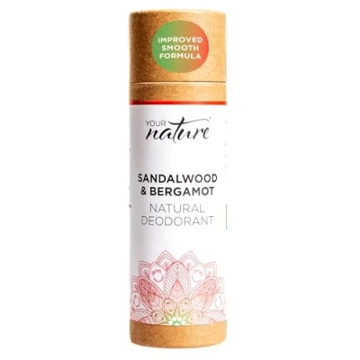 Image of YOUR NATURE 100% Plastic Free &amp; Recyclable/Natural Ingredients/No aluminium, Parabens or Carcinogens/Vegan, Eco Friendly/Cruelty Handmade Natural Deodorant Stick (Sandalwood Bergamot)
