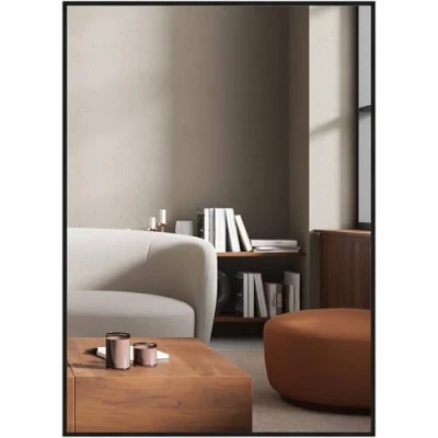Image of nielsen Wall Mirror 50x70cm, Aluminium, Alpha Black Décor with Hanging Set, Hallway Mirror, Bedroom Décor, Mirrors for Bedrooms and Living Room Matt