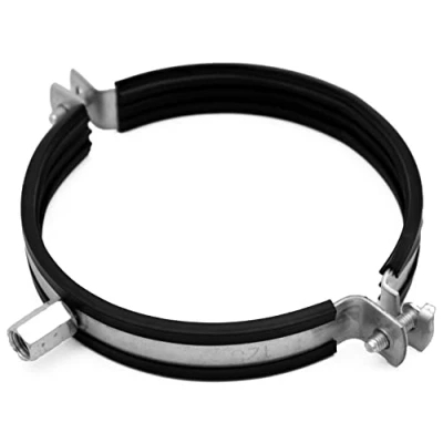 Image of H&amp;C VENT Duct Pipe Clamp Hose with Rubber Sealing Insert │Air Ventilation Mounting Bracket│Round Ducting Exhaust Holder│for Metal Plastic PVC Aluminium and Draining Pipes (Ø 125 mm / 4.9&quot;)