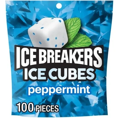 Image of Ice BREAKERS Cubes Sugar Free Gum, Peppermint, 100 Piece