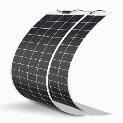 Image of Renogy Flexible Solar Panel 2PC 200 Watt 12 Volt Monocrystalline Semi Bendable Mono for Marine RV Cabin Van Car Uneven Surfaces Off Grid Systems