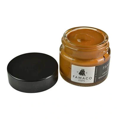 Image of Famaco Leather Repair &amp; Dye Cream Tan Caramel Porc, Self Seal Colourant for Quick and Easy Suitable Sofas, Car Seat, Shoes, Handbags