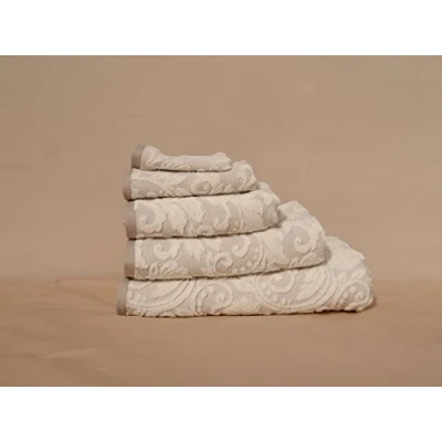 Image of Bellissimo Blenheim Jacquard 100% Turkish Cotton Guest Towel, Beige