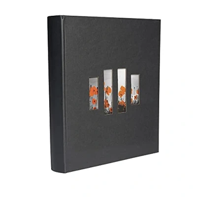 Image of Exacompta Ref 16074E MILANO Photo Album Book (60 Pages) 29 x 32cmin Size, Holds 300 Photos, 250gsm Black Card Pages, FSC Certified Purple Textile Cover