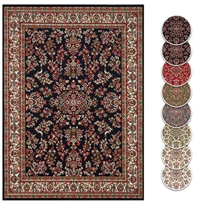 Image of Hanse Home Design Short Pile Living Room Rug Oriental Zabul Persian Look, for Dining Room, Bedroom Blue, 80 x 150 cm