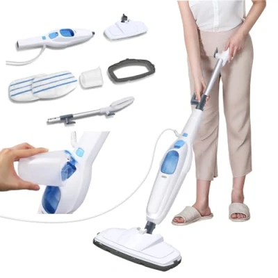 Image of 10 In 1 Hot Steam Mop Cleaner Floor Cleaners with 4 Settings Mode &amp; 350ml Removable water tank for Hardwood/Marble/Tile/Laminate/Ceramic Floors 30 Second Heat Up Time