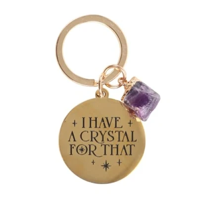 Image of Enhance Your Aura with I Have a Crystal for That Amethyst Keyring UK, Keychain, Healing Accessories, Gemstone Gift, Spiritual Keychain