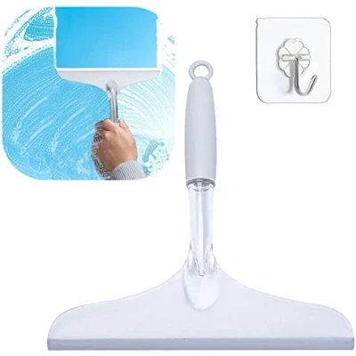 Image of Shower Door Squeegee for Bathroom Glass Doors, Silicone/Rubber Window Cleaner Squeegee, Plastic Car Windshield Cleaning