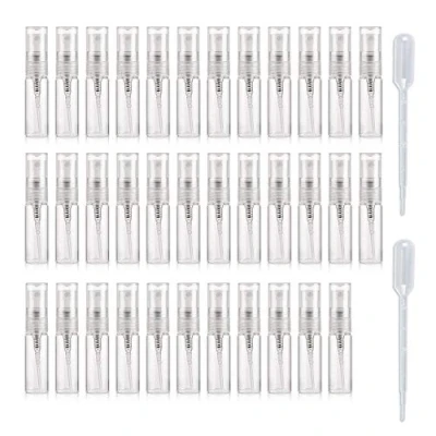 Image of Enslz 35pcs Mini Portable Clear 3ml Glass Bottle Atomizer Refillable Perfume for Party or Travel Tool