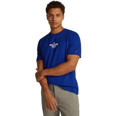 Image of Tommy Hilfiger TEE Unisex Print Tshirt, Size: Small, Wedge blue