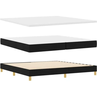 Image of vidaXL Box Spring Bed Black and White 200 x cm Foam
