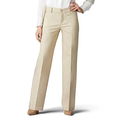 Image of Lee Women&#039;s Ultra Lux Comfort with Flex Motion Trouser Pant, Bungalow Khaki, 16 US