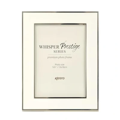 Image of Kenro Whisper Prestige White and Silver Photo Frame 6x4 / 10x15cm WSP1015W