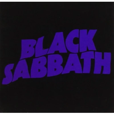 Image of Black Sabbath purple wavy writing steel fridge magnet (ro)