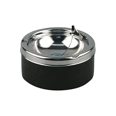 Image of HA Tilt Ashtray Chrome/Black Matt 11 cm 132 g