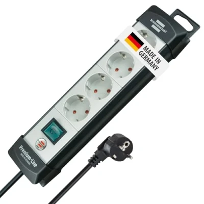 Image of Brennenstuhl 1951540100 4AC outlet(s) 1.8m Black,Grey power extension 1951540100, Black, Grey, Plastic, 320 mm, 1.8 m